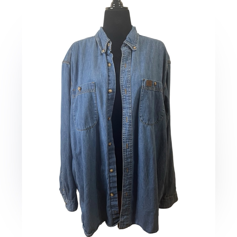 Wrangler Denim Button-Down Shirt Jacket - Blue